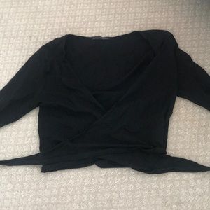 Black Wrap Long Sleeve Tee